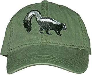 Tom's Bird Feeders Striped Skunk Embroidered Cotton Cap Green