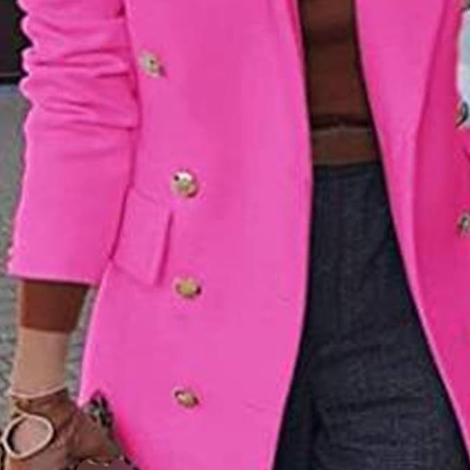 Maiyifu-GJ Women's Overcoat Notched Lapel Double Breasted Coats Fall Winter Elegant Wool Blend Trench Coat Long Jackets2