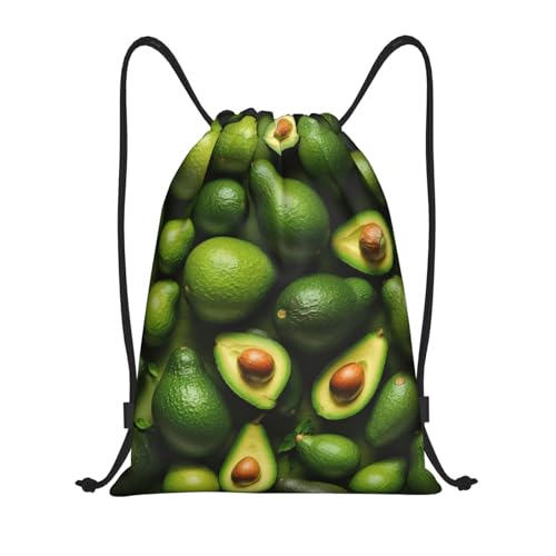 Avocado Pattern Print Drawstring Backpack Sport Bag Sack Cinch Bags,Sports Gym Bag For Women Men,For Travel,Swimming
