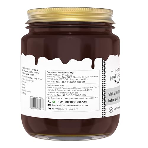 Image of Farm Naturelle - Shilajit infused in Cinnamon honey-powerful, therapeutically beneficial as well as fabulously tasty-for both, men n women-crafted wooden spoon along-850+150gm Extra