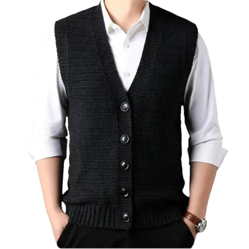 2024 Men's Autumn Casual Cardigan Knitted Warm V-Neck Fashion Slim Vest