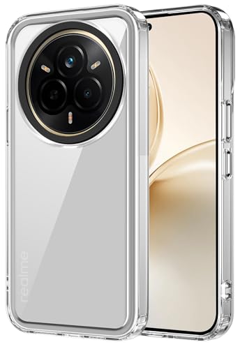 Image of Kapa Warrior Acrylic Clear Back Cover for Realme 14 Pro 5G | Slim Shockproof [Military Grade Protection] Hybrid Bumper Case (Clear Sides)