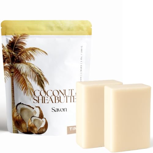 TINOQ Unscented Bar Soap | Only 7 Ingredients | For Sensitive Skin, Face & Body Wash | Natural Moisturizing Formula with Organic Coconut Oil, Shea Butter & Olive Oil | 2 Pack
