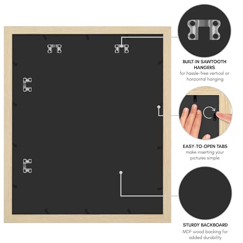 Americanflat 20x24 Picture Frame with Polished Plexiglass - Epic Collection - Gallery Wall Frames with Engineered Wood - Wide Photo Frame for Wall Display - Natural Oak