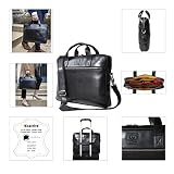 Exacompta 17437E Premium torba na laptopa na ramię Exactive z wysokiej jakości skóry z wewnętrznymi kieszeniami, pasuje do laptopów i notebooków do 15,6'' do szkoły, na uczelnię i do pracy, czarna