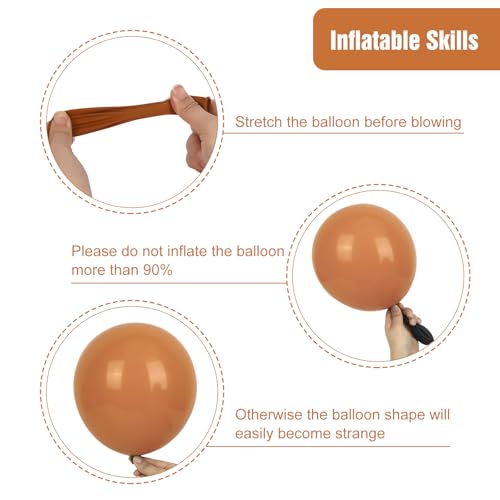 Image of RUBFAC Burnt Orange Balloons 129pcs Different Sizes Pack of 18 12 10 5 Inch, Latex Terracotta Balloon Garland Arch Kit for Fall Thanksgiving Halloween Wedding Birthday Party Decoration