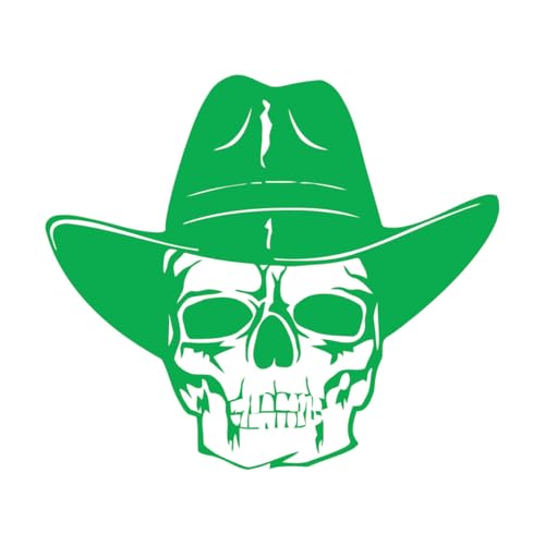 Vinyl Wall Decals Skull Cowboy Hat Texas Dead 34x39.1cm Personalized Customization Green