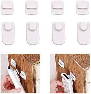 NUODWELL 4 Sets Paste Type Wall Storage Hook for TV Air Conditioner Remote Control (White)
