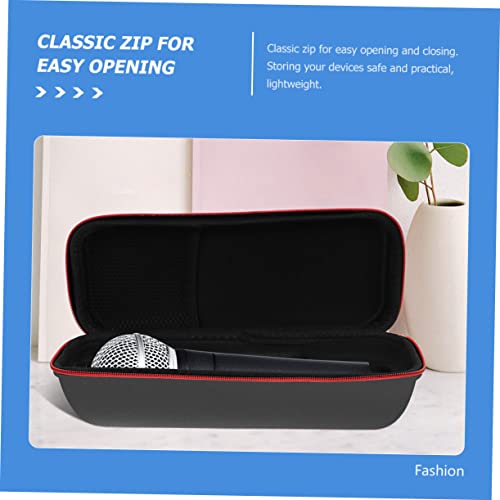 Whamvox Microphone Zipper Bag Tote Bag With Zipper Microphone For Speaker Wireless Microphone Storage Pouch For Microphone Hard Case Organizer Microphone Storage Bag Storage Bag For Mic Pu #TOP7