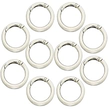 10 pcs 1 inch25mm Small Round Carabiners Clips Metal Trigger Spring O Rings Snap Hooks DIY Charms Accessory for Keychains Bags Purses Crafts Making, Silver Small 1" Inside Diameter
