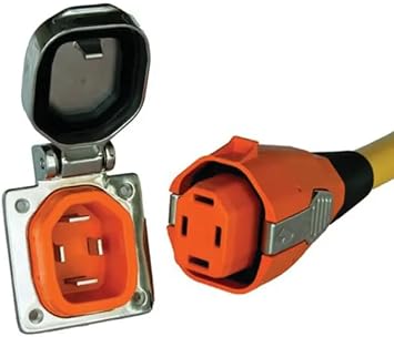 SmartPlug B50ASSY 50 Amp Shore Power Inlet and Connector Combo Kit | Stainless Steel | Boat and RV Power Inlet Plug 125V/250V | No-Twist Shore Power Kit
