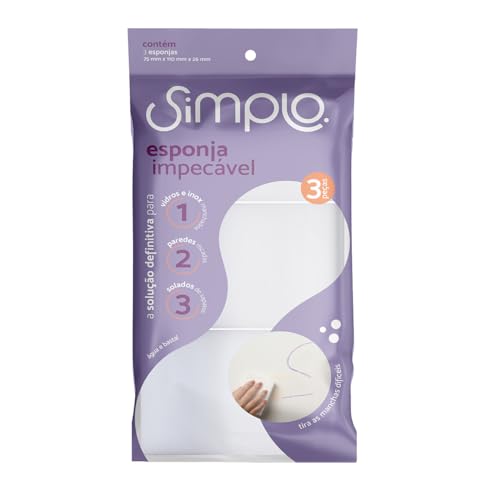 Esponja de melamina impecável 3 peças - Simplo Esponja de melamina impecável 3 peças - Simplo