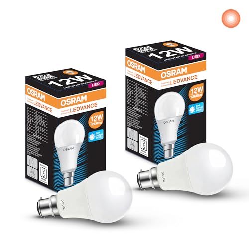Image of LEDVANCE Osram 12W LED Classic A Bulb B22D | Cool White Light | Energy-Saving | Long-Lasting LED for Home & Office Lighting | Pack of 2