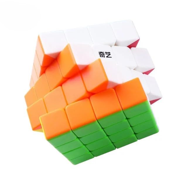 Image of QiYi Warrior 4x4 Stickerless Speed Cube - Smooth & Durable 59mm Puzzle Cube, Non-Magnetic 4x4x4 with Bright Colors, Anti-Pop Design & Easy Turning for Beginners & Solvers
