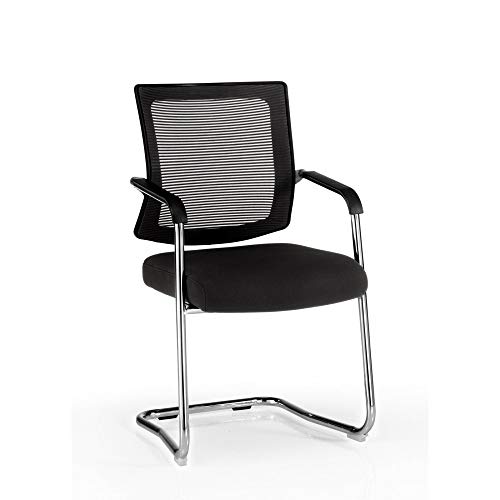 Sillón de Confidente GRUS, Tapizado en Malla y Estructura Cromada