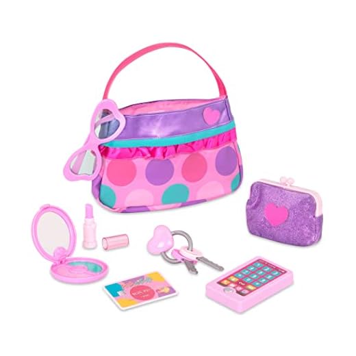Play Circle by Battat – Princess Purse Style Set – Pretend Play Multicolor Handbag and Fashion Accessories – Toy Makeup, Keys, Lipstick, Credit Card, Phone, and More for Kids Ages 3 and Up (8 pieces)
