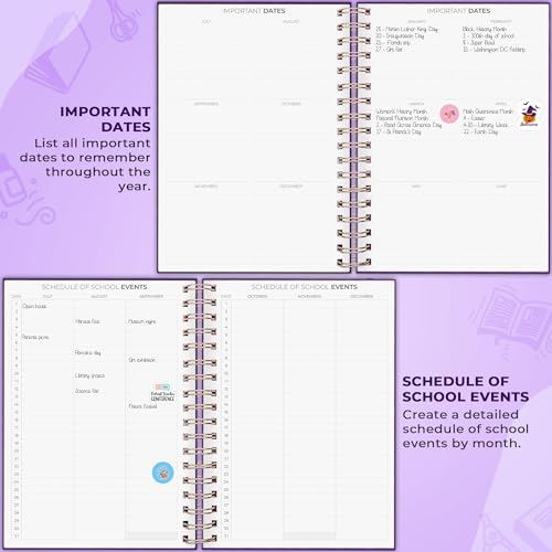 Clever Fox Teacher Planner Spiral, Undated Gradebook Homeschool Purple by Clever Fox - Image 3