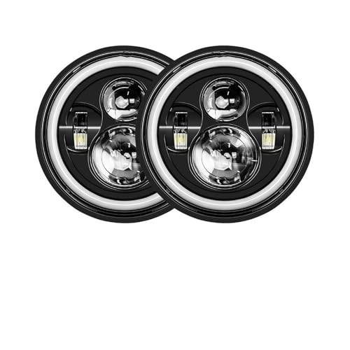 Faros Delanteros Conjunto Para Patrol Y60 Conjunto Faros Delanteros Universales Automóvil Faros Delanteros LED DRL De 7 Pulgadas Conjunto Faros Delanteros 7 Pulgadas Montaje De Faros(40w Halo light Bl