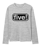 Five! 5th Birthday T-Shirt for Toddler - 5 Years Old Boy Party Outfit/Tee Gift 6 Gy/H LS