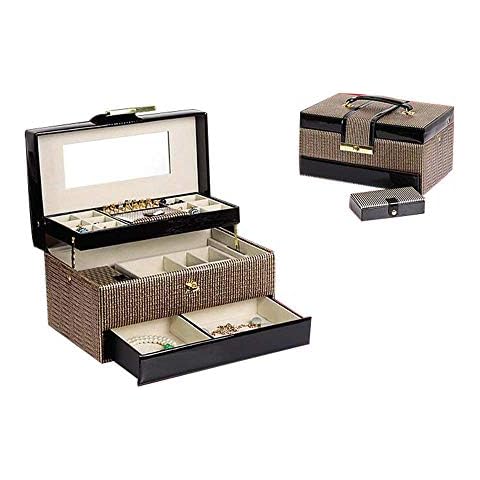 large Mirror Jewelry Boxes Women and Girls Earring Ring Necklace Bracelet Watch Organiser Cover