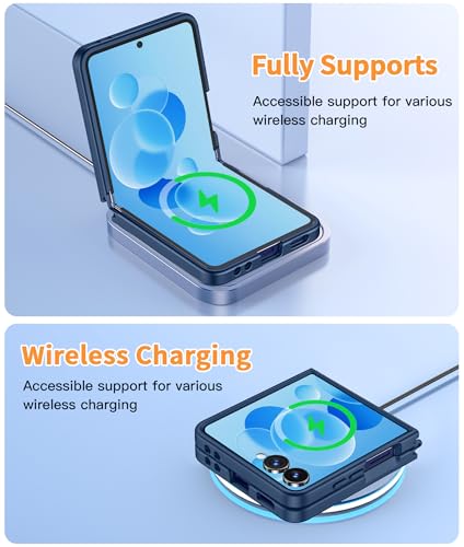Image of FNTCASE for Samsung-Galaxy Z-Flip-7 Magnetic Case:Translucent Matte Textured Military Grade Drop Protection Phone Cover - Durable Rugged Shockproof Protective Bumper Cases