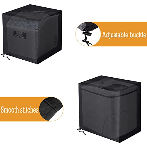 Funda protectora resistente para fabricadora de hielo, cubierta impermeable de poliéster con cordón ajustable para máquina de hielo o café miniatura 2