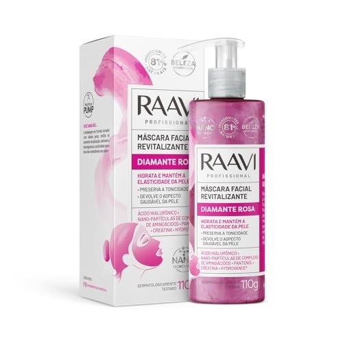 Máscara Facial Revitalizante Diamante Rosa Raavi 110g Máscara Facial Revitalizante Diamante Rosa Raavi 110g