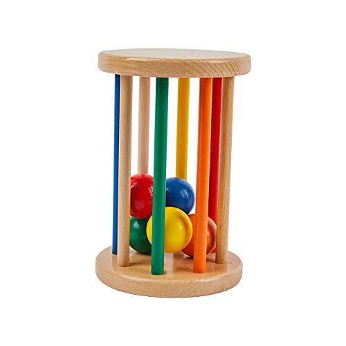 Adena Montessori Baby Cylinder with Beads for Babies 6-12 Months,Early Child Development Learning Material,Montessori Preschool Learning Toys