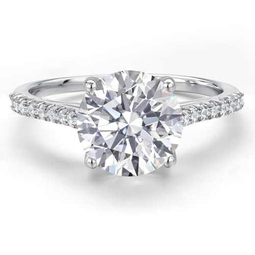 Gem Stone King 1-3 Ct 14K White Gold IGI Certified Lab Grown Diamond Engagement Ring | E-F Color | VS1-VS2 Clarity | Wedding Anniversary Promise Gold Ring For Women