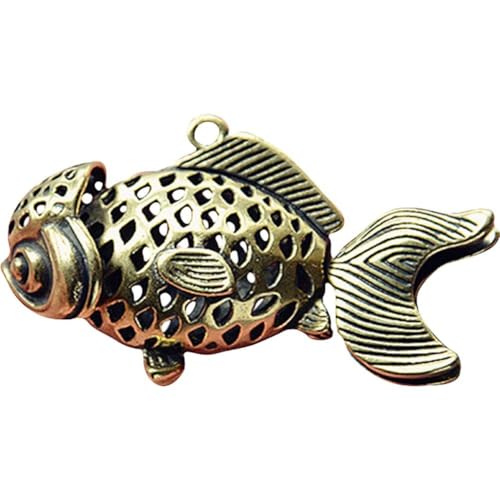 Pendentif en Laiton Carpe Poli pour Création de Bijoux DIY et Porte-Clés
