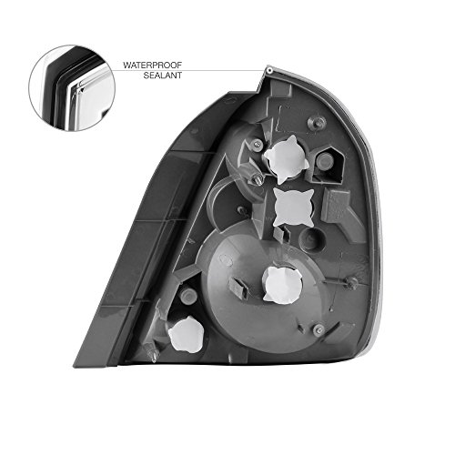 Vipmotoz For 2002-2006 Compatible With Nissan Altima Red Amber Lens Oe-Style Chrome Bezel Tail Light Housing Lamp Assembly Replacement, Driver & Passenger Side #TOP3