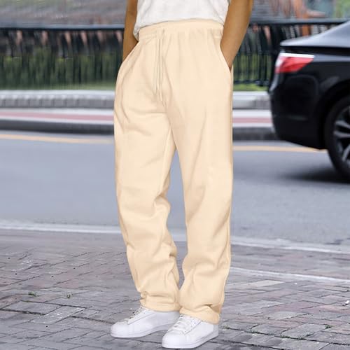 Sweatpants for Men Straight Legs Comfort Fleece Baggy Lounge Pants Fall Winter Casual Athletic Clothes with Pockets2