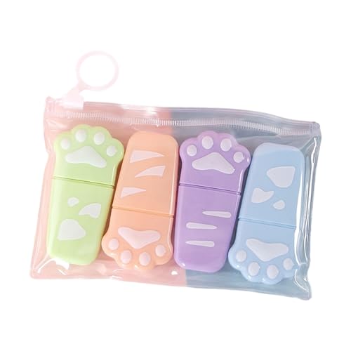yanwuwa Lot de 4 surligneurs fluorescents de poche 4 couleurs pour ordinateur portable, planificateur, journal, matériel de coloriage pour enfants