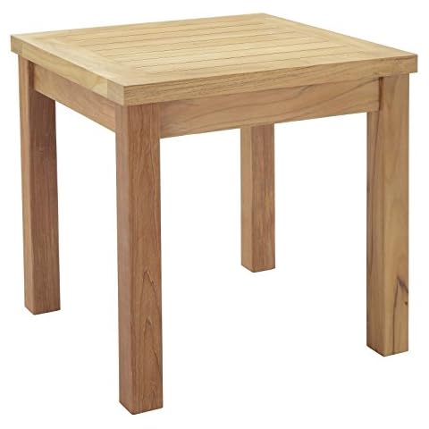 Modway Marina Teak Wood Outdoor Side Table Cover
