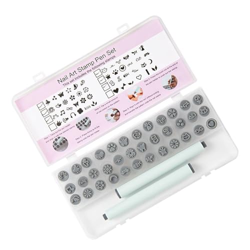 Tampons pour ongles kit manucure 36 pièces motifs géométriques et floraux pour manucure nail art