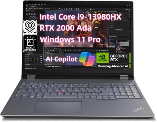 NewLenovo ThinkPad P16 Gen 2 Mobile Workstation (16' FHD+ IPS, Anti-Glare, Intel i9-13980HX 24Core, 64GB RAM 2TB SSD, NVIDI.A RTX 2000 Ada 8GB) Laptop for Engineer, Designer, Architect, Win 11 Pro