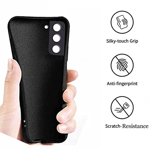 Image of A rtistque Liquid TPU Silicone Matte Shockproof Flexible with Camera Protection Soft Back Cover Case for Samsung S21 Plus - Black