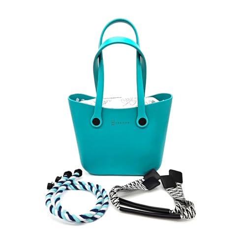 EVA beach bag | Rubber Tote | Waterproof Washable Durable Lightweight | Office Travel | Inner Bag Three pair handles
