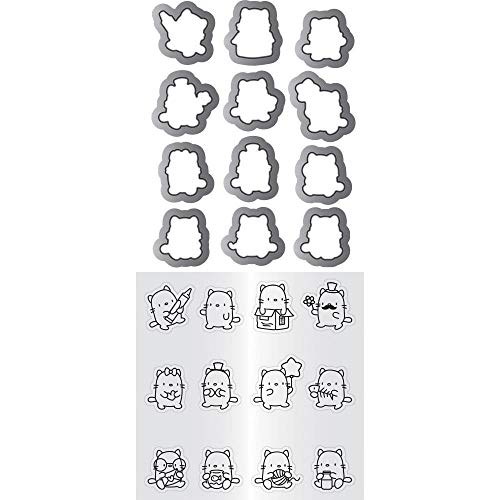 Hampton Art Mama Elephant, Set di timbri Trasparenti e Fustelle 11 x 27 cm