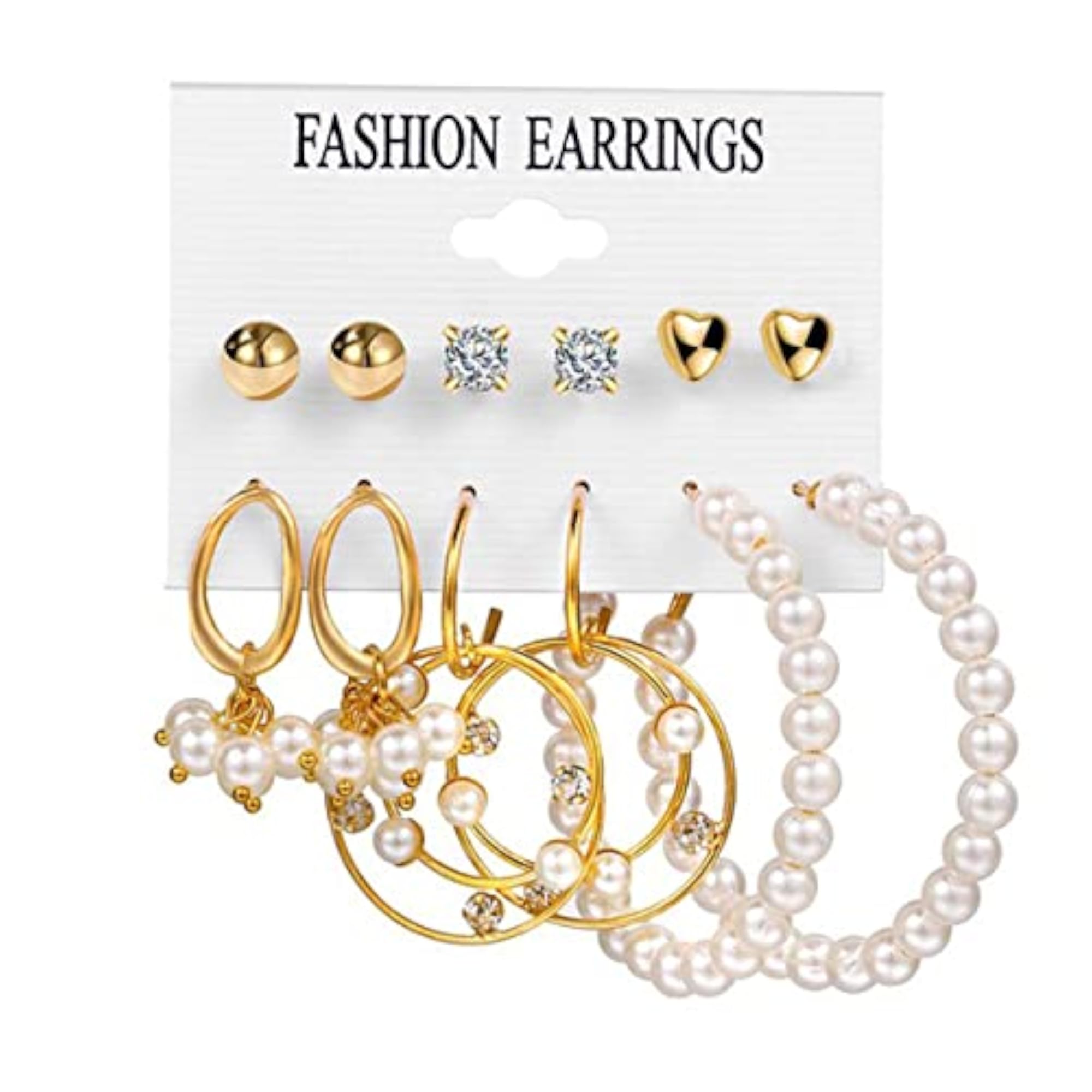 12-Piece Silver Plated Studs & Hoop Earrings Set