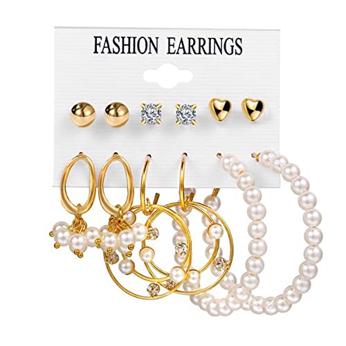 12-Piece Silver Plated Studs & Hoop Earrings Set