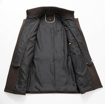 Runcati Klassieke jas met dubbele rij knopen voor heren, slim fit, casual trenchcoat, lange jas voor de winter, Donkerblauw, M