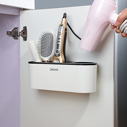 DAOYA-Hair-Dryer-Holder-White-Hair-Tool-Organizer-Blow-Dryer-Holder-Cabinet-Door-Bathroom-Curling-Iron-Holder-for-Curling-Iron-Hair-Straightener-Hair-Styling-Tools-Storage