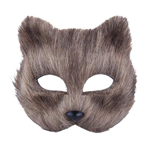 Amosfun Fox Maske Halloween Wolf Maske Cosplay Masquerade Tiermaske Cover
