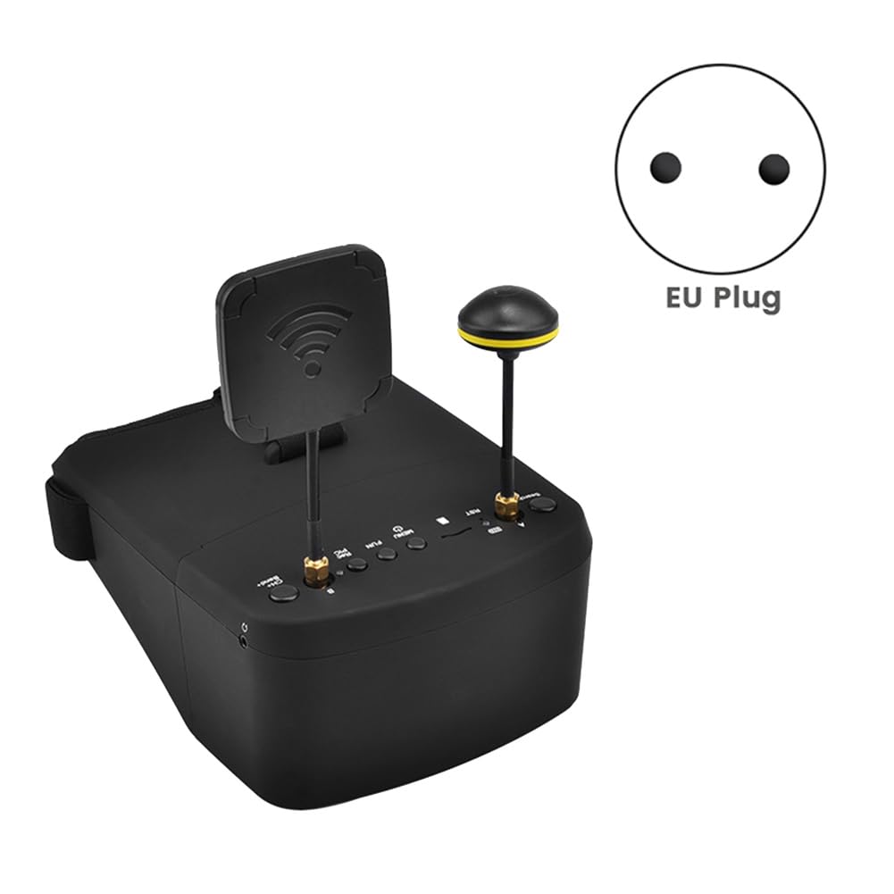 Occhiali FPV -800D 5.8G 40CH 5 Pollici 854X480 DVR Registrazione/Archiviazione Dual Antenne 2000mAh per Drone da Corsa RC Spina UE