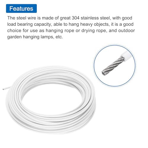 Cable de acero inoxidable 1/8 con fundas para sistemas de barandillas valla 3