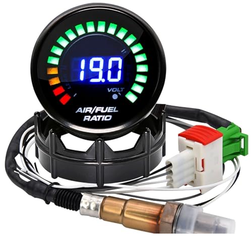 Manomètre Rapport Air/Carburant 12V 52mm avec Capteur d'Oxygène O2 pour Essence