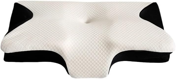 Rebound Breathable Pillow for Cervical Spondylosis Support, Side Sleeping, Neck Support with Butterfly Contour Orthopedic Design