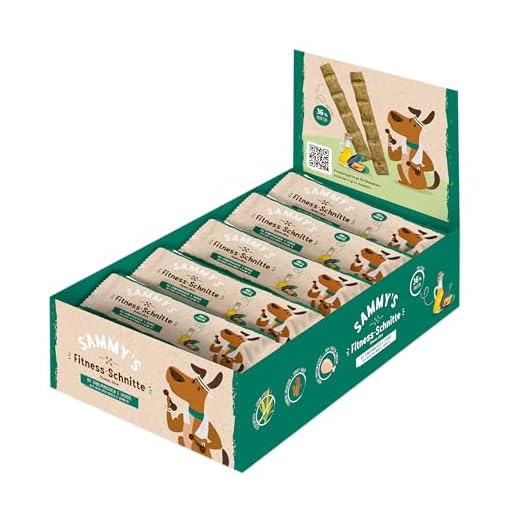 Sammy´s Fitness-Schnitte mit Grünlippmuscheln & Lachsöl | Hundesnack mit viel frischem Fleisch | Riegel to-go |20 x 25 g