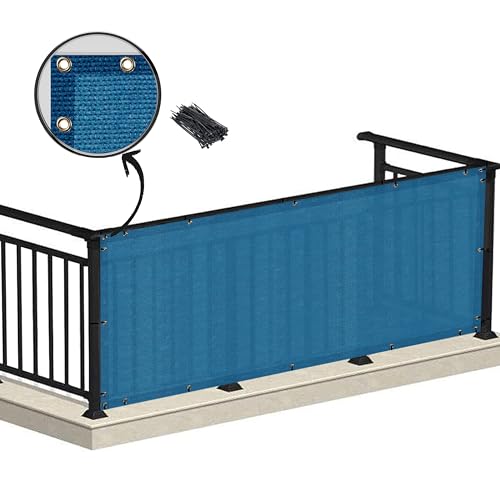 Image of HIPPO Baby Safety Net for Balcony Child Protection Stairway Safety Net Railing Guard for Kids Staircase Protector with Tie-Cords Breathable Fabric Indoor Outdoor Use (1.5MTX3MT, Electric-Blue)
